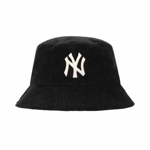 Mũ nón MLB Korea MLB BUCKET - Mũ MLB Corduroy Bucket Hat New York Yankees 32CPHS011-50L Màu Đen - Vua Hàng Hiệu