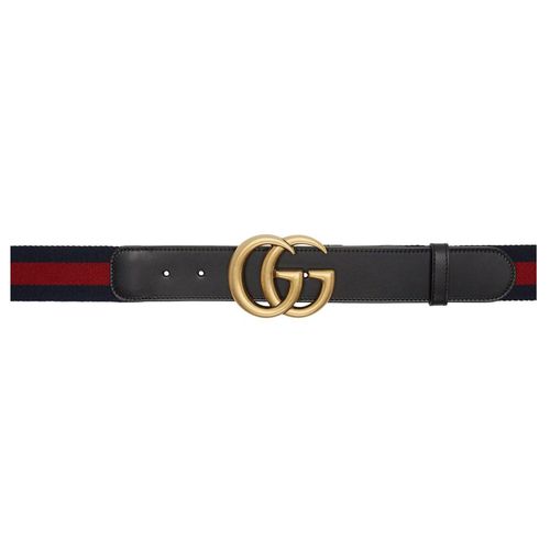 Thắt Lưng Gucci Black & Navy GG Belt Màu Đen