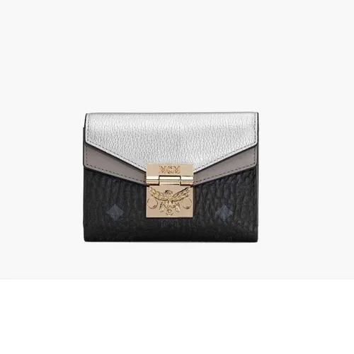 Túi xách MCM Ví - Ví MCM Patricia Trifold Wallet in Color Block Leather Màu Đen - Vua Hàng Hiệu