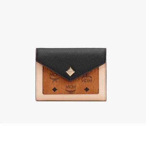 Túi xách MCM Ví - Ví MCM Love Letter Trifold Wallet in Color Block Leather Màu Nâu - Vua Hàng Hiệu