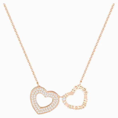 Dây Chuyền Swarovski Admiration Heart Necklace, White, Rose-Gold Tone Plated 5348670