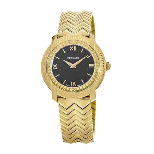 Đồng Hồ Nữ Versace Women's DV25 Gold-Tone Quartz Watch VAM050016 36mm Màu Đen Vàng