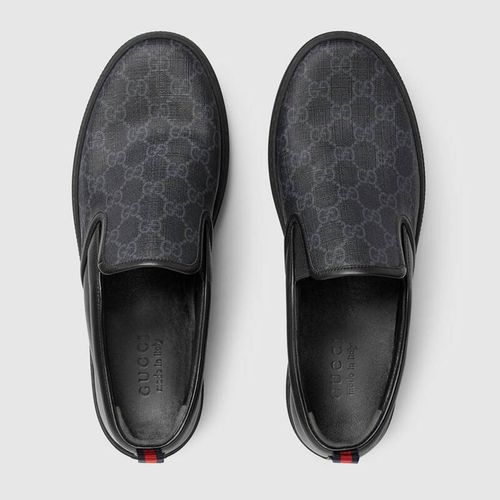 Giày Gucci Men's GG Supreme Sneakers Slip-On Màu Đen Size 40-4