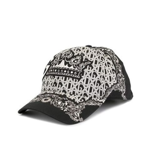 Mũ Dolce & Gabbana Patterned Black Cotton Baseball Cap Màu Đen Trắng Size 58
