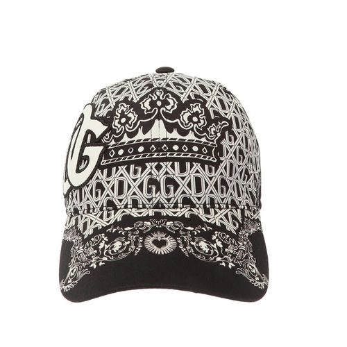 Mũ Dolce & Gabbana Patterned Black Cotton Baseball Cap Màu Đen Trắng Size 58-3