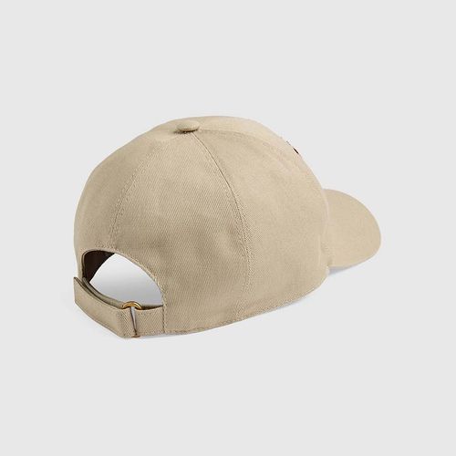 Mũ Gucci Cotton Baseball Hat With Gucci Label Màu Be-2