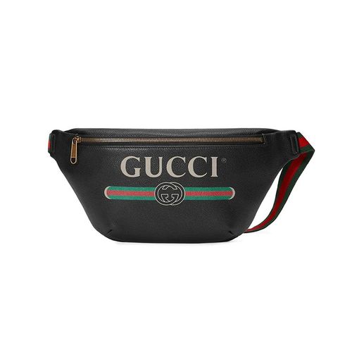 Túi Đeo Chéo Gucci Logo-Print Leather Belt Bag Màu Đen