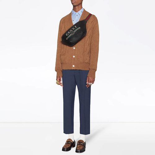 Túi Đeo Chéo Gucci Logo-Print Leather Belt Bag Màu Đen-6