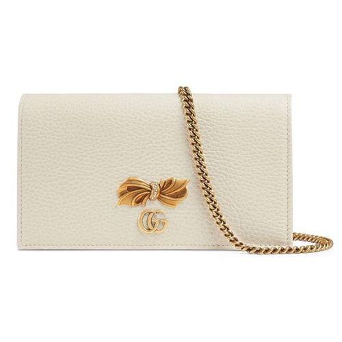 Túi Gucci Off-White Bow Chain Wallet Bag White Leather Màu Trắng