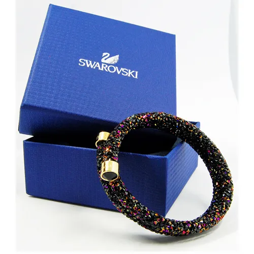 Cuff Bracelet Swarovski Crystaldust Double Bangle Black Swarovski