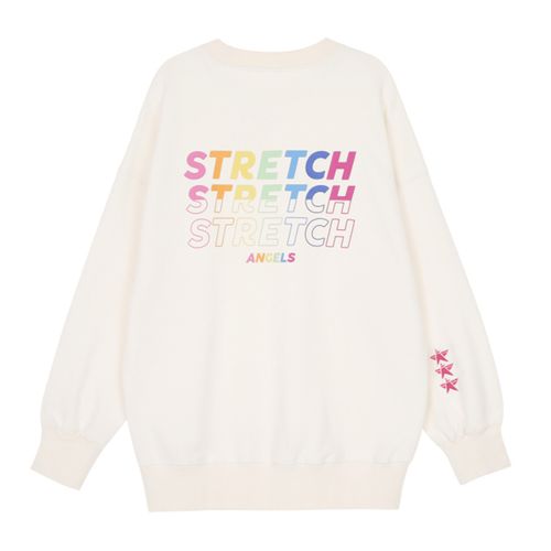 Áo Nỉ Sweater Stretch Angels Over-fit Sweat Shirt  Off White SRMT01041-OW Màu Trắng Size M-1