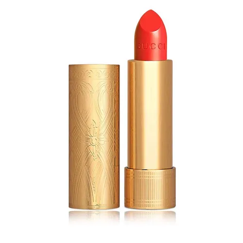 Son Môi Cam đào - Son Gucci Rouge À Lèvres Satin Lipstick Màu 300 Saie Firelight Cam Đào - Vua Hàng Hiệu