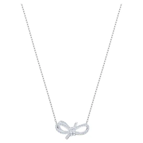 Dây Chuyền Swarovski Lifelong Bow Necklace, White, Rhodium Plated 5440643