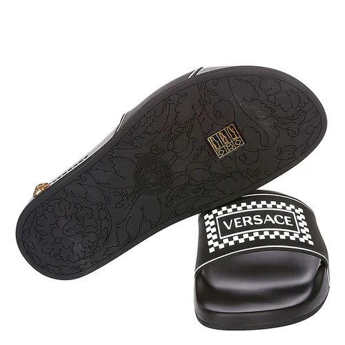 Dép Versace Black Rubber Slide Sandals Màu Đen