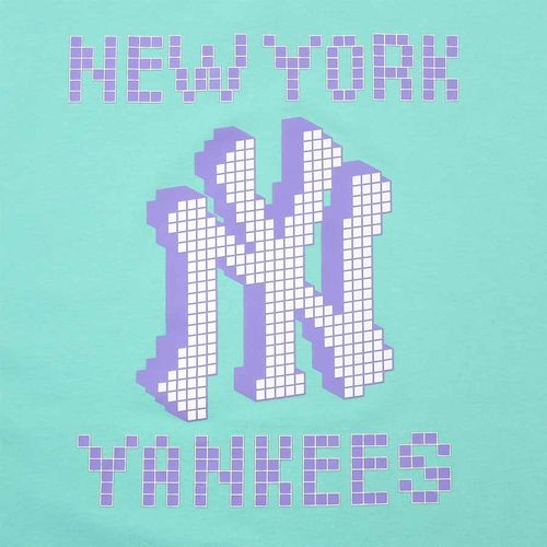 Áo Phông MLB Play Back Pixel Logo Overfit Short Sleeve T-shirt New York Yankees Màu Xanh Ngọc Size M-4