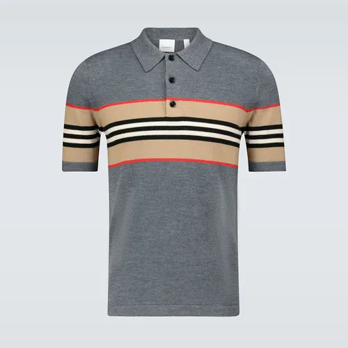 Áo Polo Burberry Foxford Icon Striped Shirt Màu Xám - Thời trang - Vua Hàng Hiệu