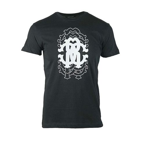 Áo Thun Roberto Cavalli Repetition Logo Black T-Shirt Màu Đen