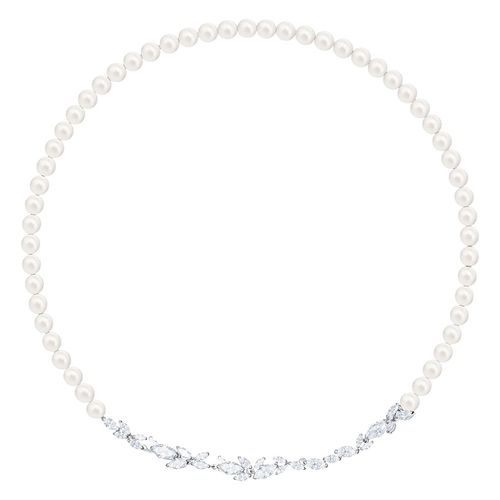 Dây Chuyền Swarovski Louison Imitation Pearl Crystal Leaf Necklace