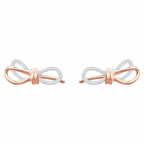 Khuyên Tai Swarovski Lifelong Bow Pierced Earrings White Mixed Metal Finish - Trang sức - Vua Hàng Hiệu