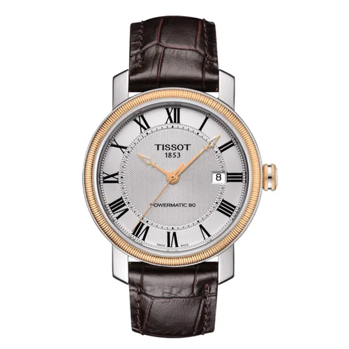 Đồng hồ Bạc - Nâu Mặt tròn Máy Automatic (Tự động) - Đồng Hồ Tissot Bridgeport Powermatic 80 T0974072603300 - Vua Hàng Hiệu