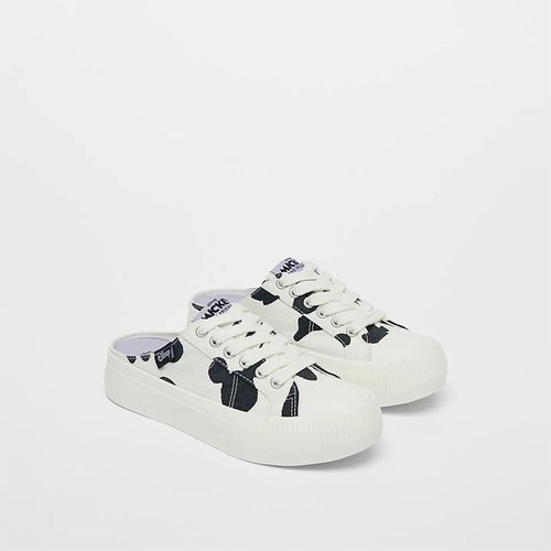 Giày Zara Hở Gót Họa Tiết Chuột Mickey – Disney Màu Trắng Đen Size 37-3