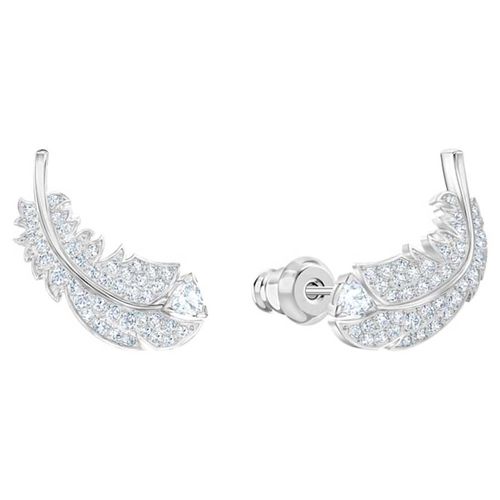 Khuyên Tai Swarovski Nice Stud Pierced Earrings, White, Rhodium Plated 5482912-2