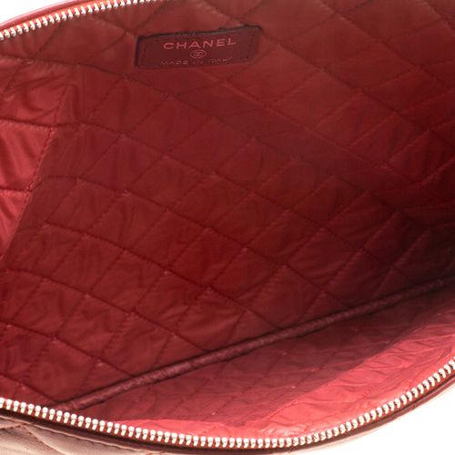 Túi Cầm Tay Chanel Red Quilted Leather O-Case Clutch Bag Màu Đỏ-6