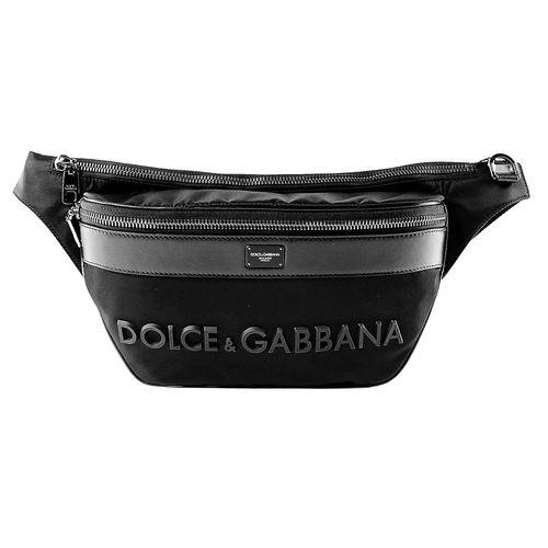 Túi Đeo Hông Dolce & Gabbana Black Nylon Logo Belt Bag Màu Đen