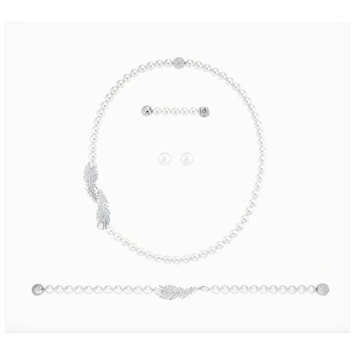 Set Dây Chuyền, Vòng Tay Và Khuyên Tai Swarovski Nice Pearl Necklace+Bracelet