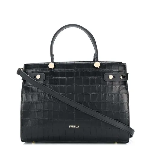 Túi Cầm Tay Furla Lady M Crocodile-Embossed Tote Bag Màu Đen - Túi xách - Vua Hàng Hiệu
