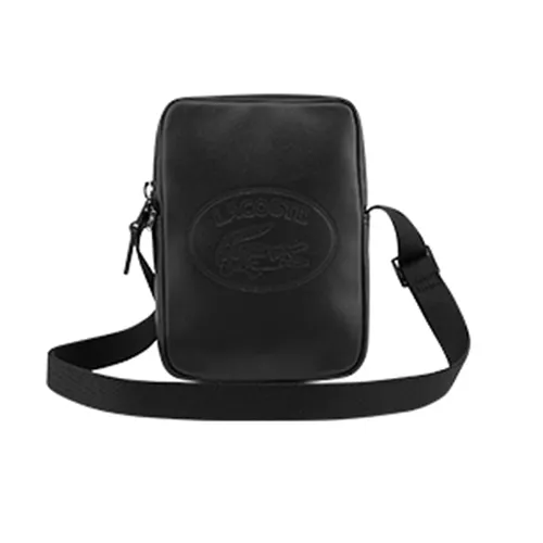 Túi Đeo Chéo Lacoste Men's L.12.12 Cuir Shoulder Bag Màu Đen - Túi xách - Vua Hàng Hiệu