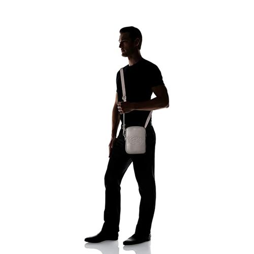 Túi Đeo Chéo Lacoste Men's L.12.12 Cuir Shoulder Bag Màu Xám-2