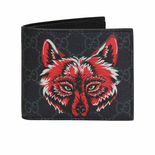 Ví Gucci Supreme Wallet With Wolf DS Màu Đen