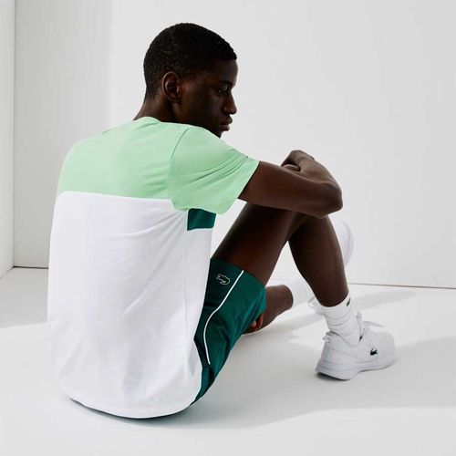 Áo Phông Lacoste Sport Ultra-Light Colourblock Cotton Tennis T-shirt White / Green-3