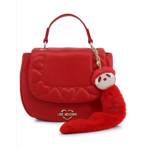 Túi Xách Love Moschino Red Faux Leather Heart Embossed Top Handle Bag Màu Đỏ