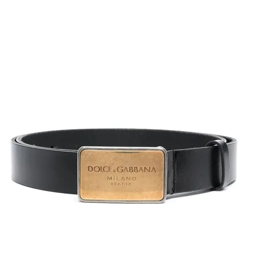 Thắt Lưng Dolce & Gabbana D&G Logo-Engraved Buckle Belt Màu Đen Size 95