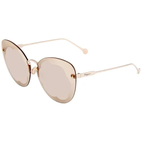Kính Mát Salvatore Ferragamo Light Grey Butterfly Ladies Sunglasses (Hàng Có Sẵn)