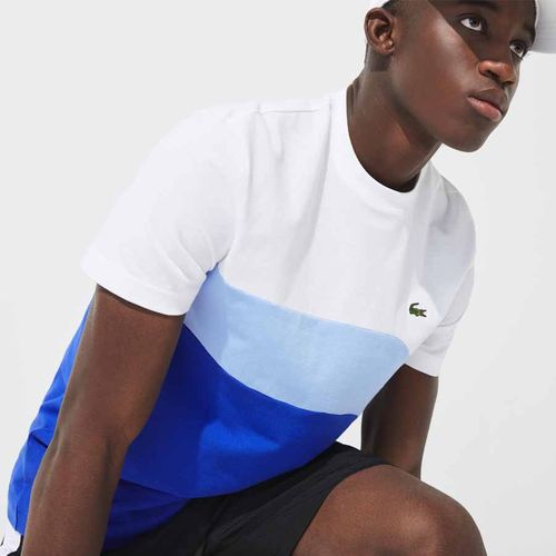 Áo Phông Lacoste Sport Ultra-Light Colourblock Cotton Tennis T-shirt White / Blue-2