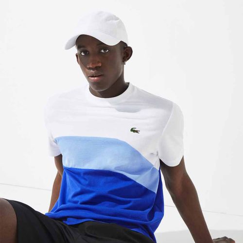 Áo Phông Lacoste Sport Ultra-Light Colourblock Cotton Tennis T-shirt White / Blue-4