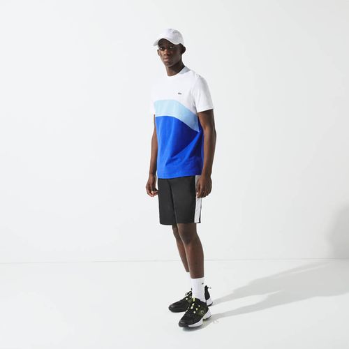 Áo Phông Lacoste Sport Ultra-Light Colourblock Cotton Tennis T-shirt White / Blue-5