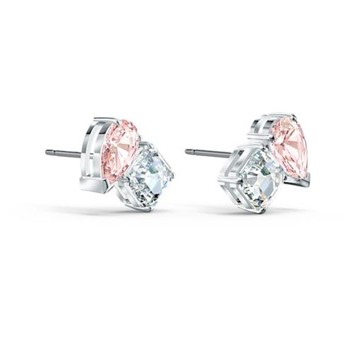 Khuyên Tai Swarovski Attract Soul Pierced Earrings Pink, Rhodium Plated-1