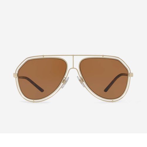 Kính Mát Dolce & Gabbana DAviator Sunglasses With Metal Rims Brown