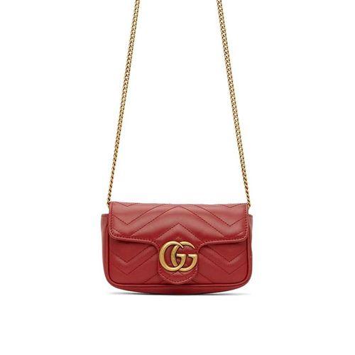 Túi Xách Gucci Red Super Mini GG Marmont Matelassé Bag Màu Đỏ