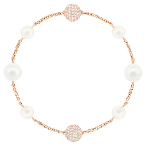 Vòng Đeo Tay Swarovski Remix Collection Round Pearl Strand White, Rose-Gold Tone Plated