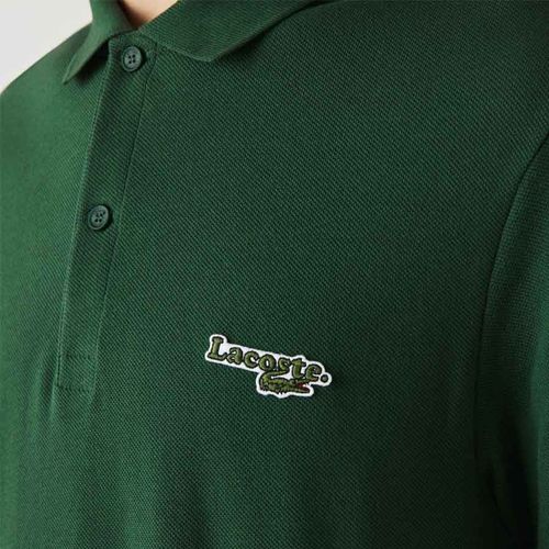 Áo Polo Lacoste Men's Regular Fit Solid Cotton Piqué Polo With Badge Màu Xanh Green Size M-4