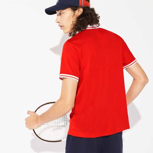 Áo Polo Lacoste Men's Sport Roland Garros Breathable Piqué Polo Shirt Màu Cam Đỏ Size S-4