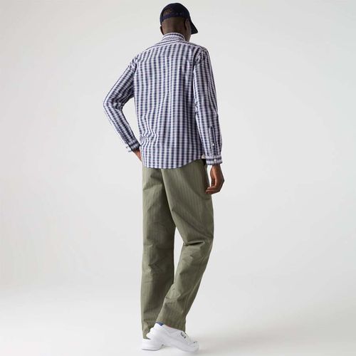Áo Sơ Mi Lacoste Men's Slim Fit Checkered Cotton Poplin Shirt Size 42-2