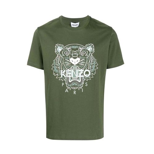 Áo Phông Kenzo Iconic Tiger Print T-Shirt Màu Xanh Rêu