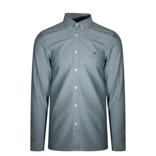 Áo Sơ Mi Dài Tay Lacoste Mens Slim Fit Light Green Shirt CH0763 E76 Màu Xám
