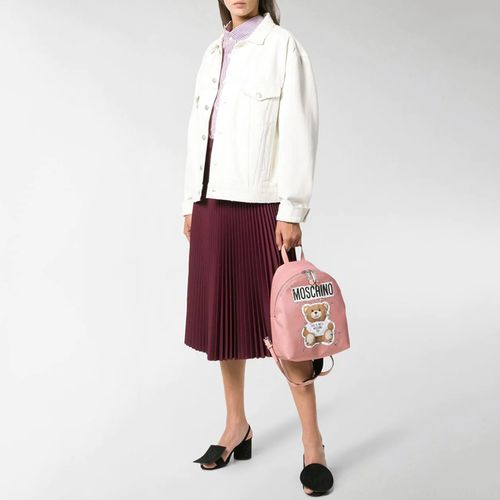 Balo Moschino Medium Teddy Logo Backpack A763382101147 Pink Màu Hồng-2